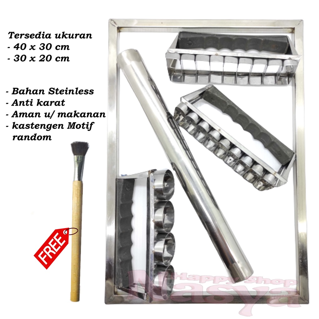 PAKET KUE KASTENGEL / BINGKAI KUE KERING / CETAKAN KUE KASTENGEL /  KUAS KUE