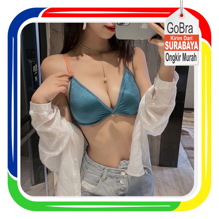 Gobra ♕ PW149 Bra Wanita Tanpa Kawat Sexy With Cup Fashion Bikini Korea Import COD