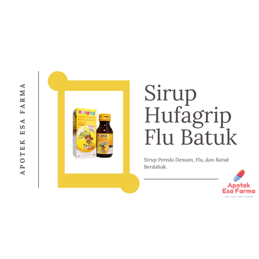 

Sirup Hufagrip Kuning Flu Batuk Untuk Batuk Berdahak dan Demam