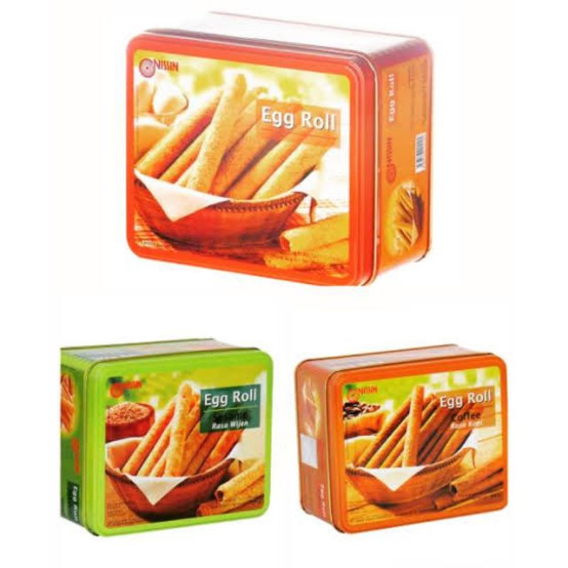 nissin egg roll kaleng