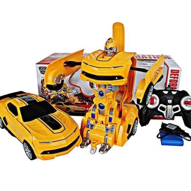 HMEB MAINAN ANAK RC DEFORMATION MOBIL REMOTE ROBOT TRANSFORMERS BUMBLEBEE 88V1