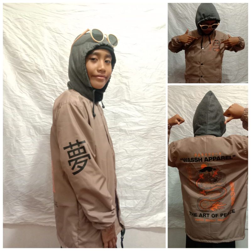 Jaket Coach hudiPria ,Wanita Umur 8 - 13Thn