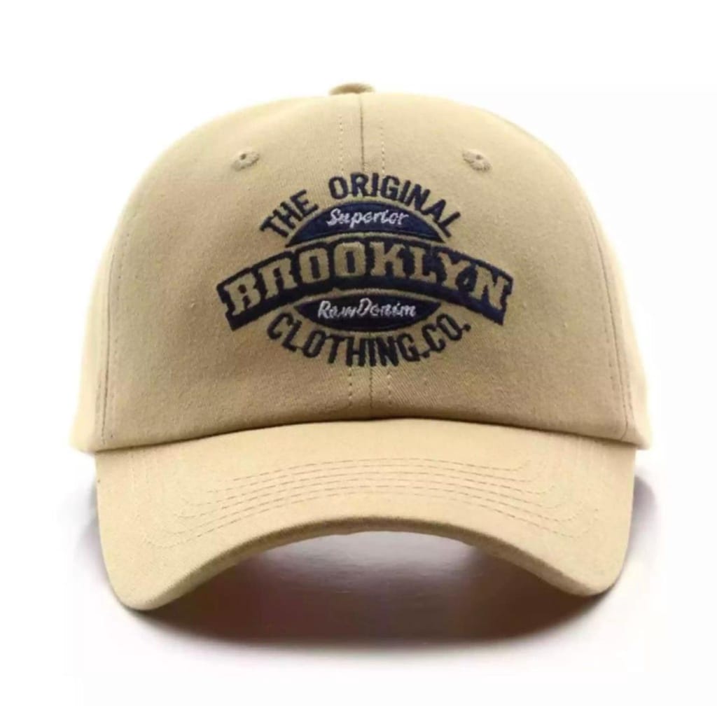 (COD)Best Seller - Topi Unisex Cap Hat Cotton Material Bordir Brooklyn Baseball / Baseball Cap Korea Trendy