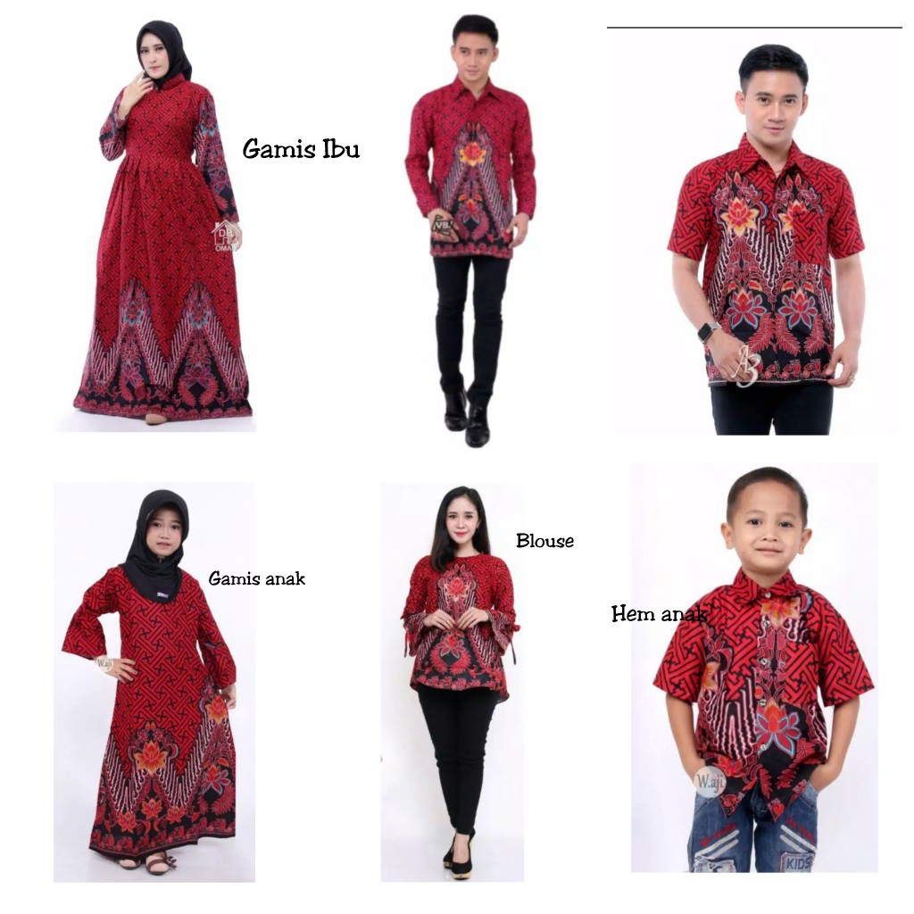 Batik Couple Keluarga Sania Ruffle Ori Ndoro Jowi Dnt Pagar Abang