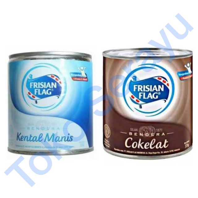 

Susu Frisian Flag / Susu Bendera Kental Manis Kaleng 375gr - Putih/Coklat