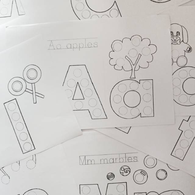 

Worksheet Lembar Tempel Stiker Dot Anak + Menulis Garis Putus2 + Mewarnai Anak