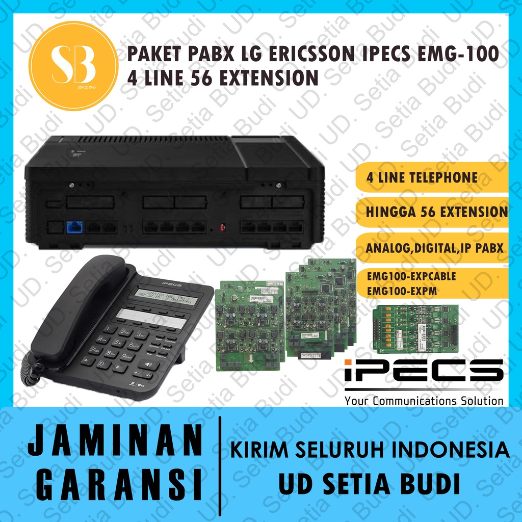 PABX LG Ericsson iPecs eMG100 Kapasitas 4 Line 56 Ext + Key Telephone