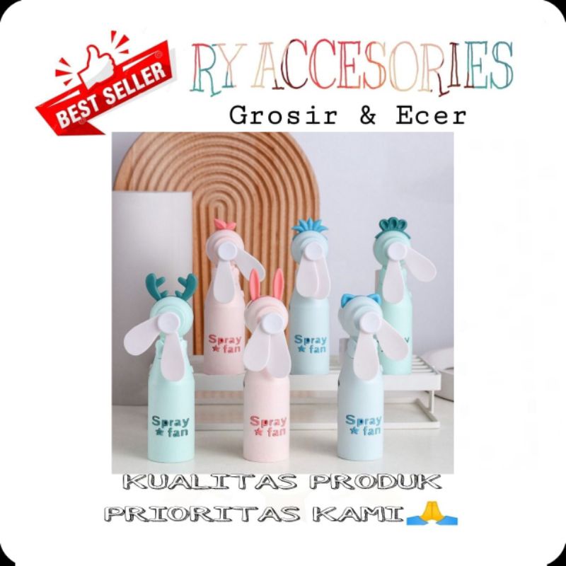 RY - Kipas nano spray mini portable nano spray 2 in 1 usb karakter lucu fan mini semprotan kipas ang