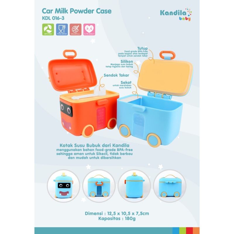 Kandila Baby Car Milk Powder Case Kotak Susu Bubuk Bayi 180g KDL016-3 / KDL016-4 Tempat Susu Bubuk Anak Bayi