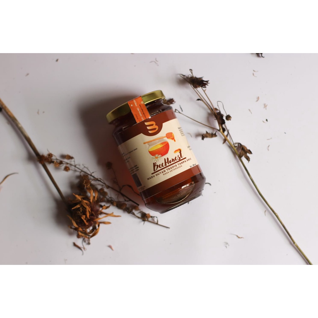 Madu BeeHonest 300ml Jar Kaca Raw Honey / Madu Hutan Liar