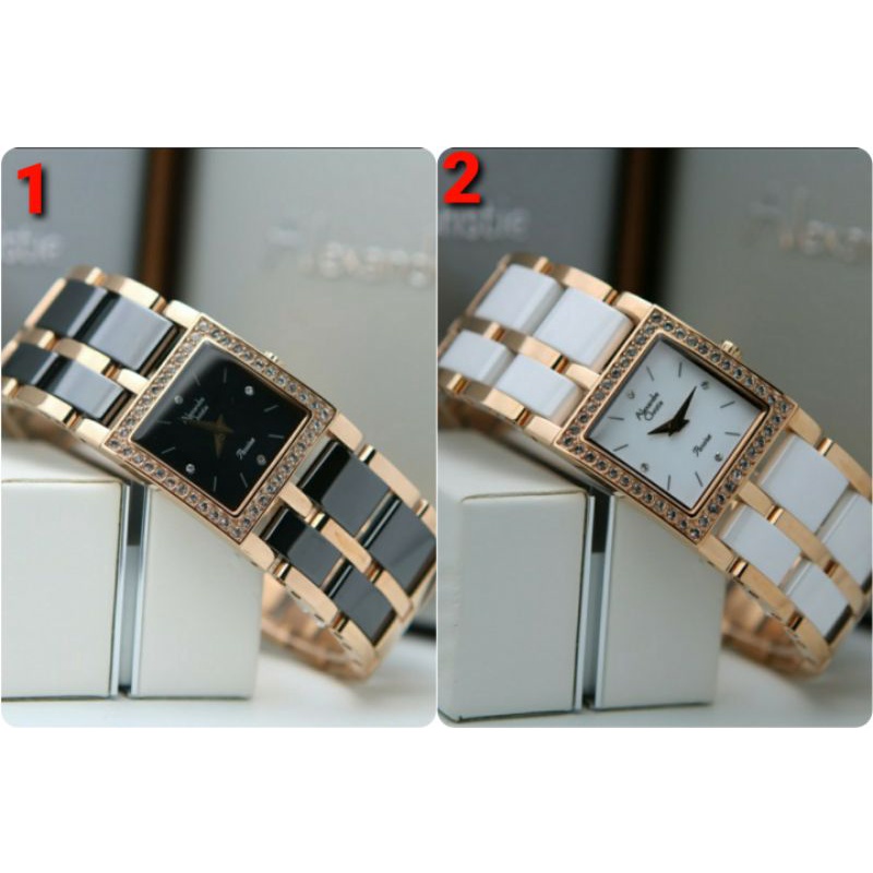 ORIGINAL GARANSI RESMI 1 TAHUN JAM TANGAN WANITA ALEXANDRE CHRISTIE KERAMIK STAINLESS STEEL ARLOJI W