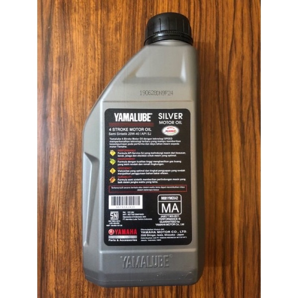 OLI YAMALUBE SILVER 4T SJ 20W-40 JASO MA 800 ml 0.8L