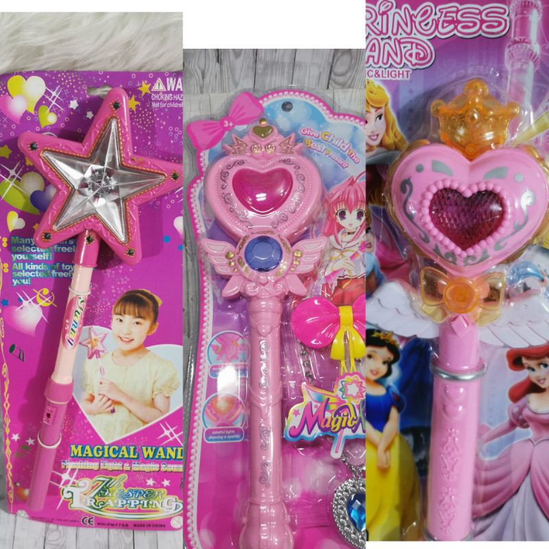  mainan  Stick magic wand tongkat sihir princess lampu bunyi 