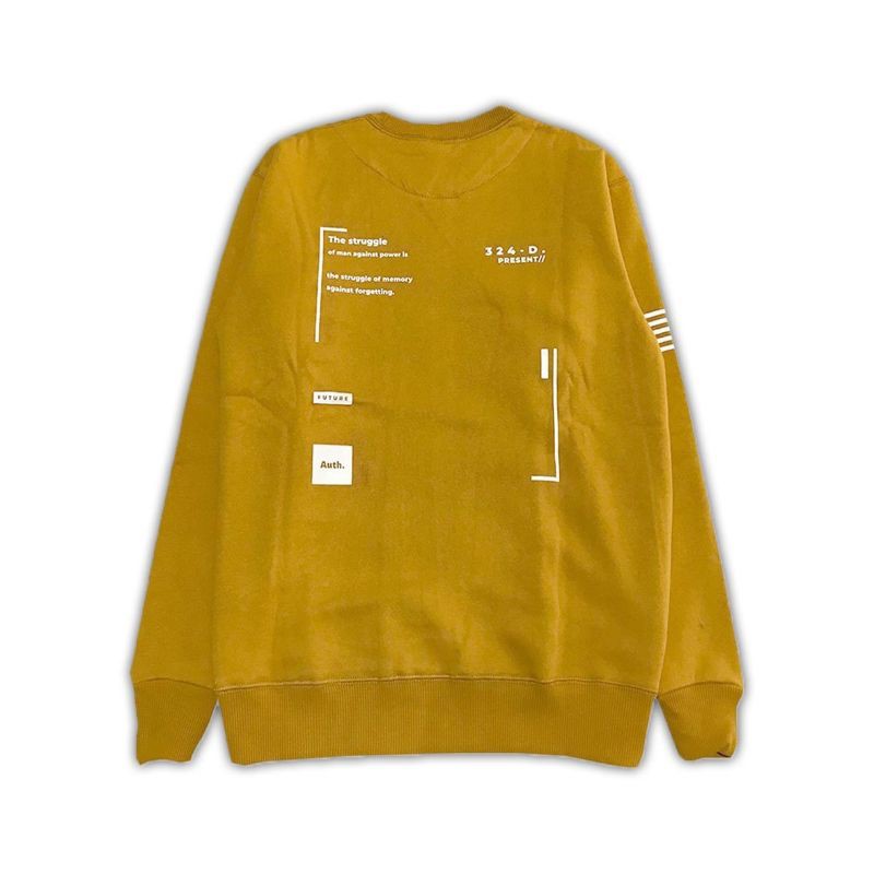 BRAD PRESENT ORIGINAL Sweater Crewneck Sweatshirt cowok warna Yellow seri 324D art F3002