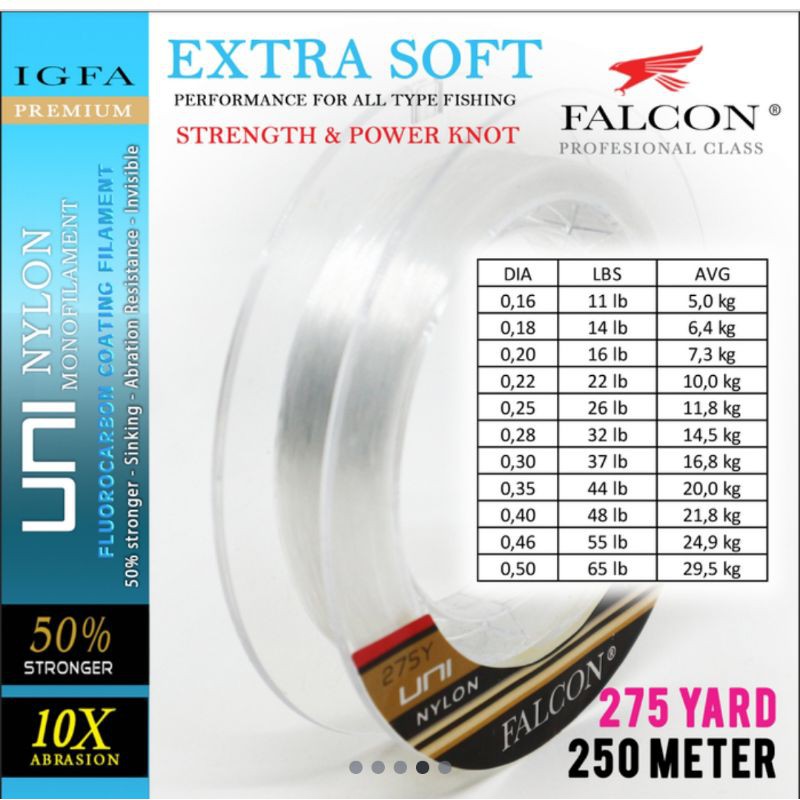 Senar Pancing Falcon Uni FLASH 275 Yards / 250 meter