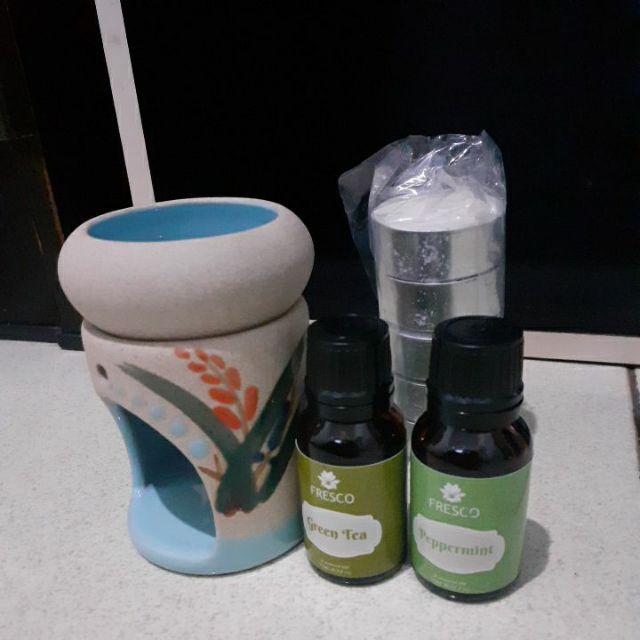 Paket Tungku + 2 Aromatherapy + 1set Lilin | Aroma Terapi | Pengharum Pewangi Ruangan