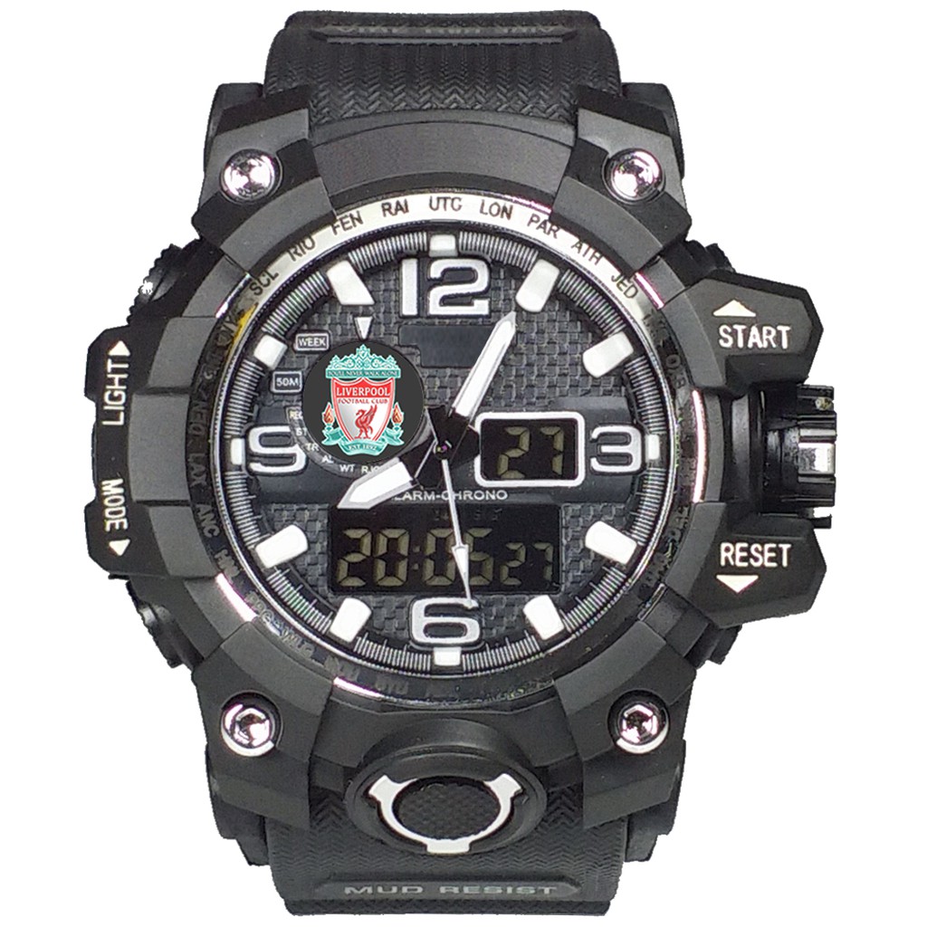(Istimewa Bossque) Jam LIVERPOOL Double Time List Putih (Exclusive)