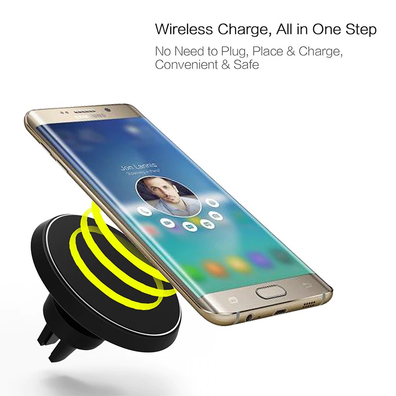 696 Wireless Charger Mobil W3 untuk IPhone8 X Samsung Galaxy S6 S7