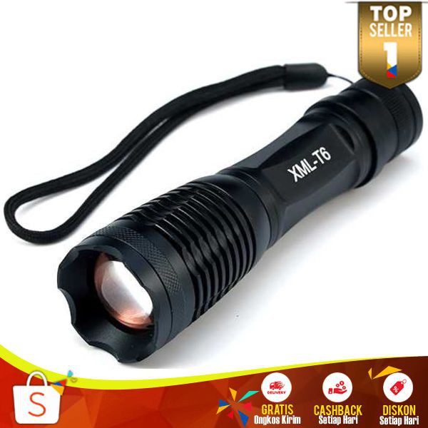 Taffware F18 Senter LED Tactical TH 09 Cree XM-L T6 8000 Lumens Flashlight Perlengkapan Outdoor