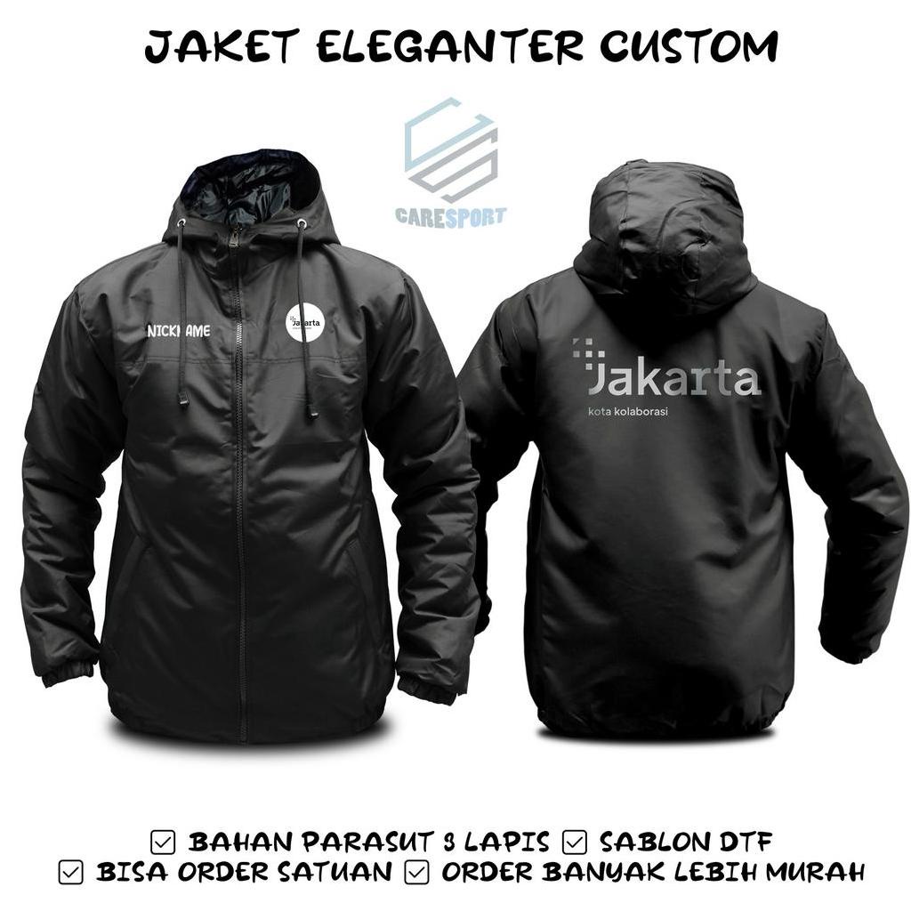 Jaket Custom Jakarta Kota Kolaborasi Mantel Musim Dingin Casual Pria Remaja Dewasa