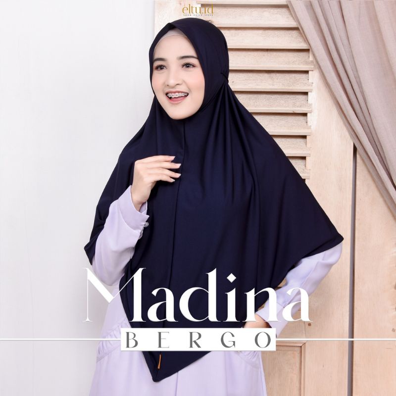 ELTU Madina Bergo - Fashion Muslim Kerudung Hijab Instan Syar'i Non Pet Tali Belakang