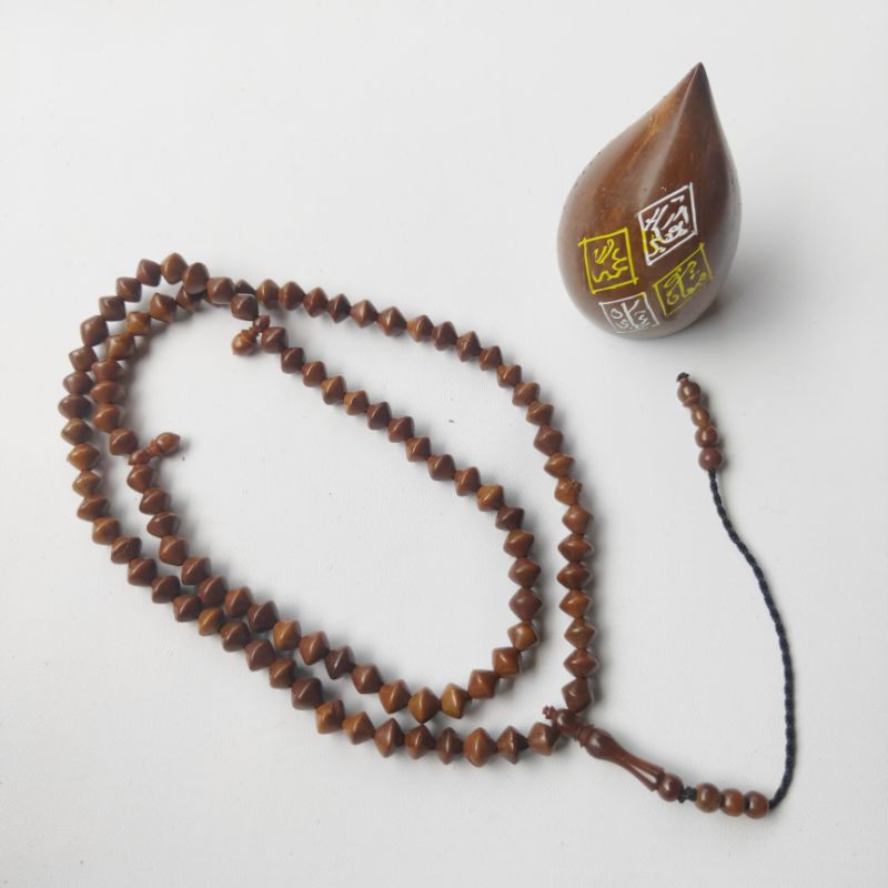 Tasbih kauka kaukah 99 wajik 6,5 mm coklat original kokka koka kaokah kauka