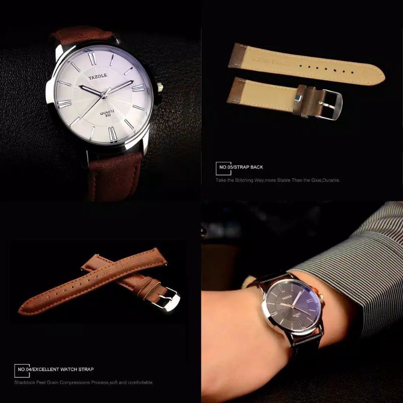 JAM TANGAN PRIA ELEGANT COLL DAN TAMPIL KEREN YAZOLE 332
