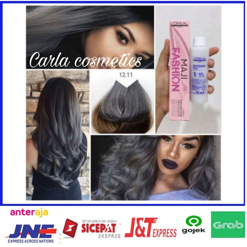 cat rambut Loreal majifashion 12.11 Blue coal + oxidant L'oreal 75 ml /pewarna rambut Loreal majifas
