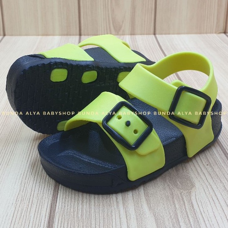 Sendal Anak Laki Laki Usia 3 4 5 Tahun KAret HIJAU - Sepatu Sandal Anak Cowok Karet Size 25 -28 Anti Licin