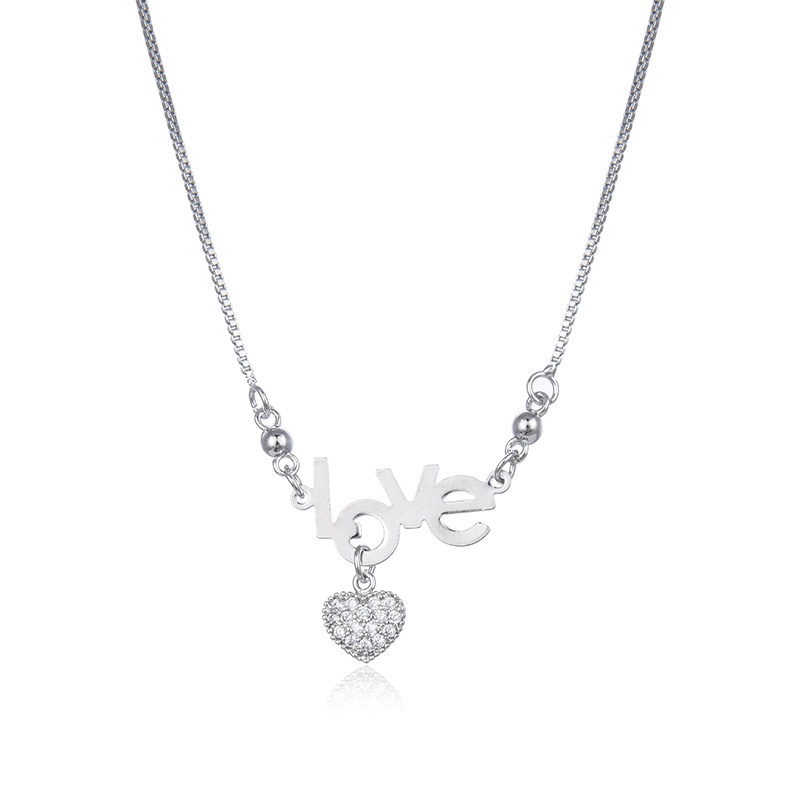 Hyl Jewelry Kalung Titaniun Wanita Permata Perhiasan aksesoris perak Lapis Alloy Emas Muda Love Karat Silver Asli Panjang Muda Dan Anti Luntur-12