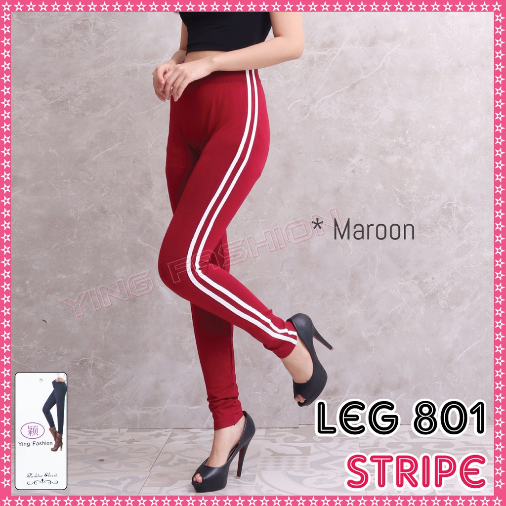 [Grosir Minim 5 pcs ] Legging Stripe 801 / Legging import fashion wanita / legging senam wanita / legging fashion wanita