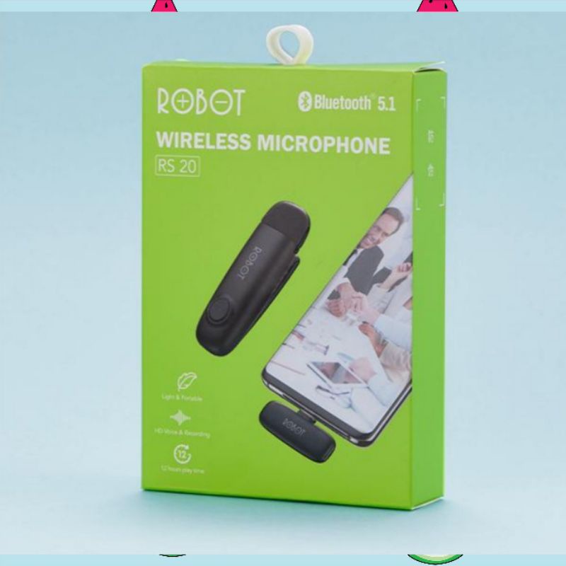 Mic Wireless Microphone Wireless bluetooth port Type-C android ROBOT Rs20