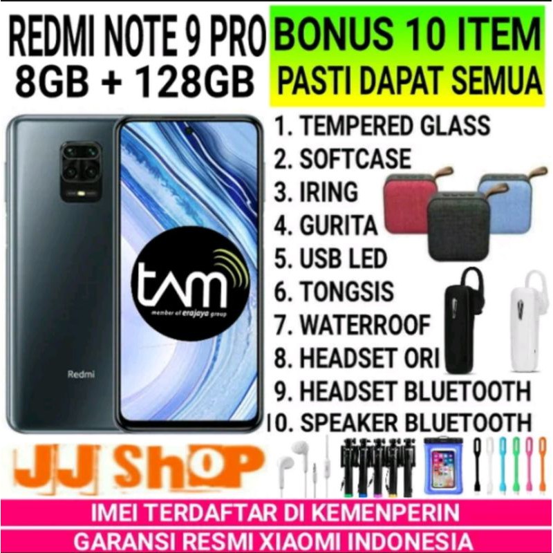 XIAOMI REDMI NOTE 9 PRO 8GB 128GB GARANSI RESMI TAM