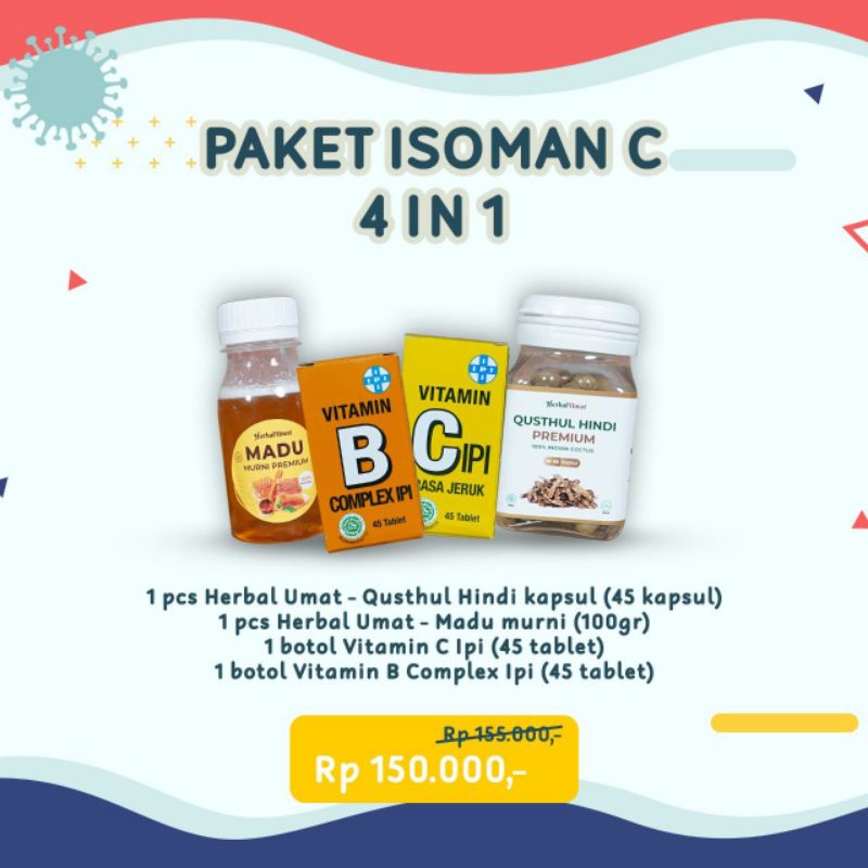 

paket isoman C 4in 1 herbal untuk meningkatkan imun dan melawan covid