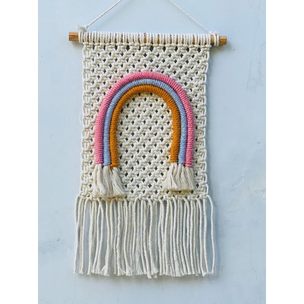 READY STOK) macrame hiasan dinding pelangi / macrame wall hanging (017)