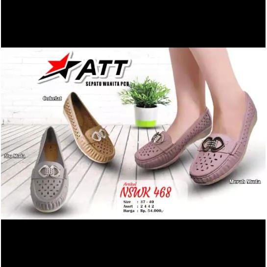 BB ATT NSWK 468 SEPATU KARET WANITA Flat Shoes Anti Air Nyaman Ringan