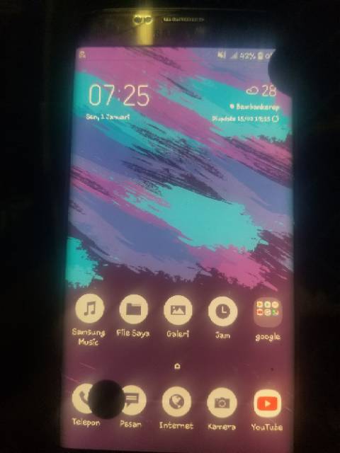 LCD Samsung s7 edge minus bekas copotan