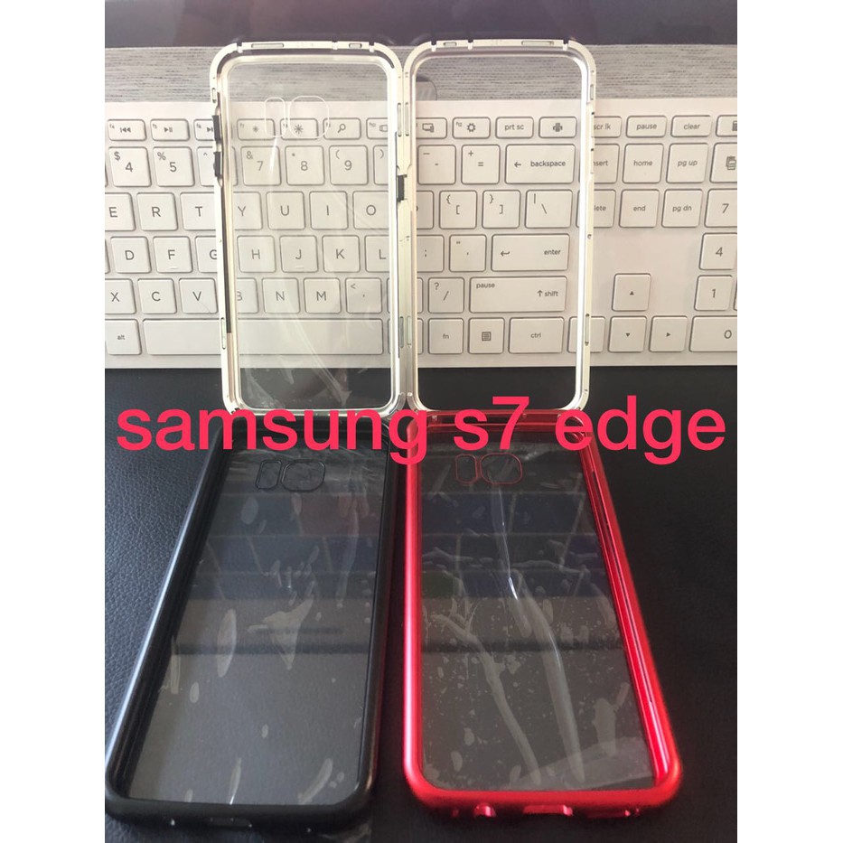 S7 Edge Samsung MAGNETIC case MAGNETIK GLASS Kaca Casing Cover S7Edge