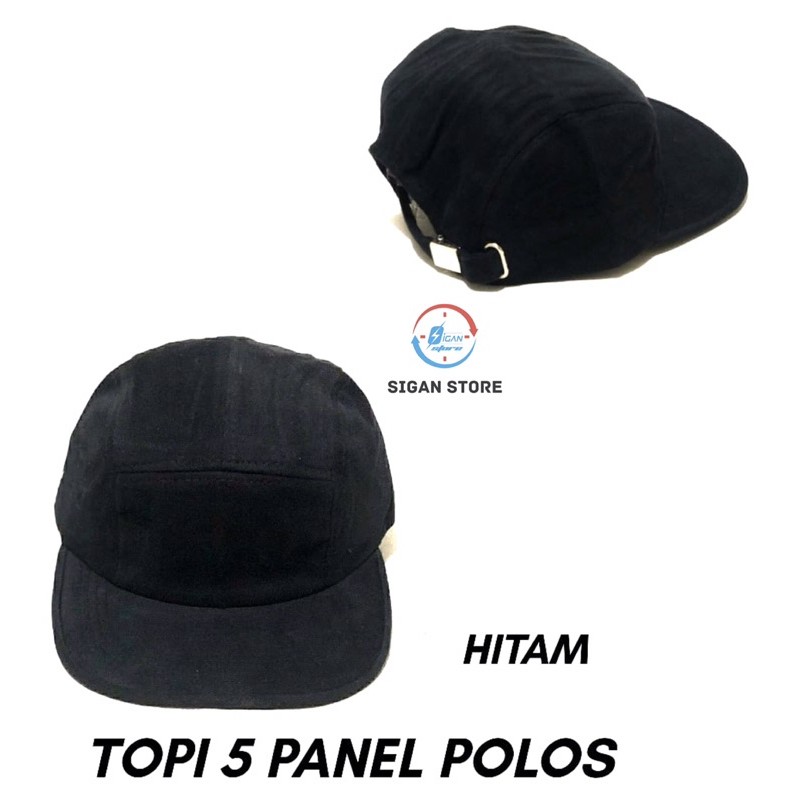 Topi 5 Panel Polos Bahan Rapel Premium Distro