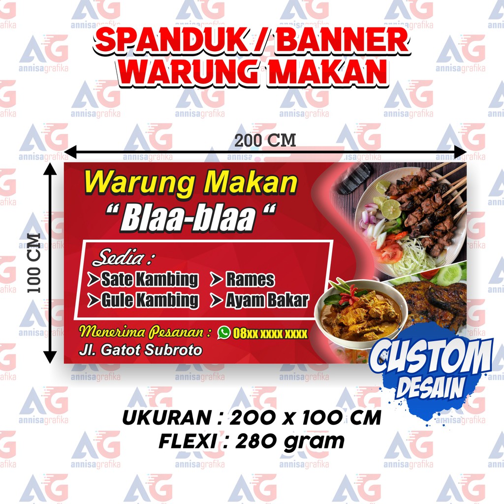 Spanduk Banner Warung Makanan Minuman 200x100 Cm Shopee Indonesia