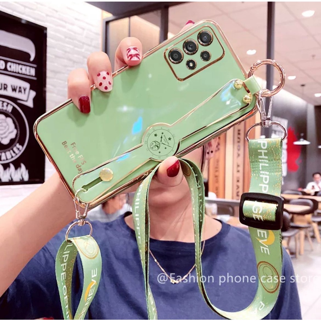 CASE SAMSUNG A13 4G A33 A12 M12 SOFT CASE PLATING TALI PANJANG GLOSSY MOTIF TERBARU CASING COVER HAN