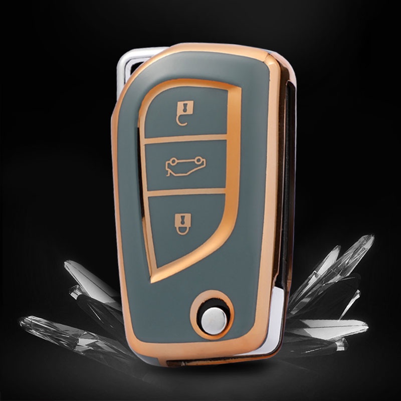 Casing Kunci Mobil Bahan TPU Untuk Toyota Auris Corolla Avensis Verso Yaris Aygo Scion TC IM 2015 2016 Camry RAV4