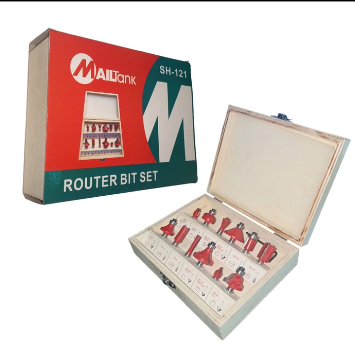 MATA ROUTER BITS TRIMMERS 12 PCS MAILTANK SH121 1/4 INCH MATA PROFIL SET