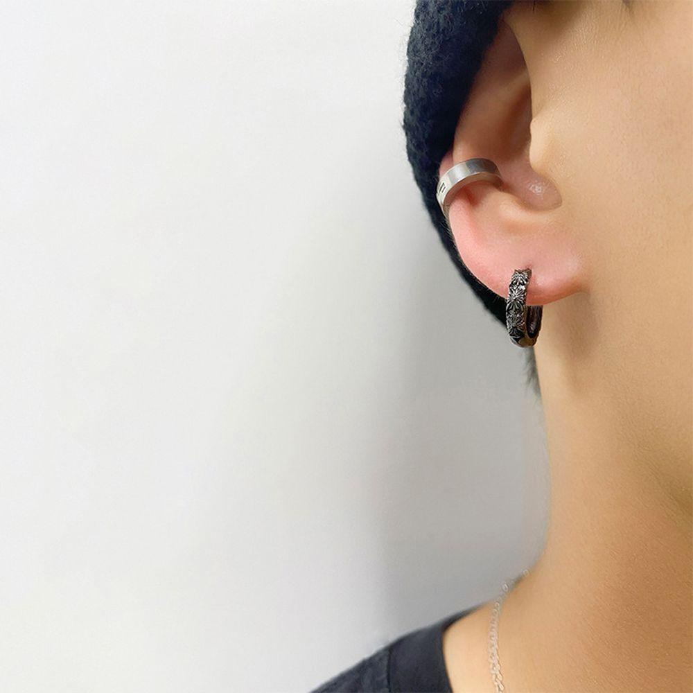 [Elegan] Anting Hoop Pria Kreatif Sederhana Hiphop Punk Fashion Perhiasan Fashion Tampan