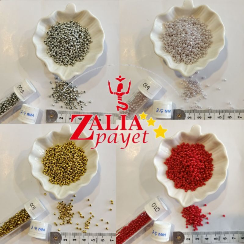 Payet Mutiara 2,5mm Mutiara Ringan 12gram - Zalia Payet
