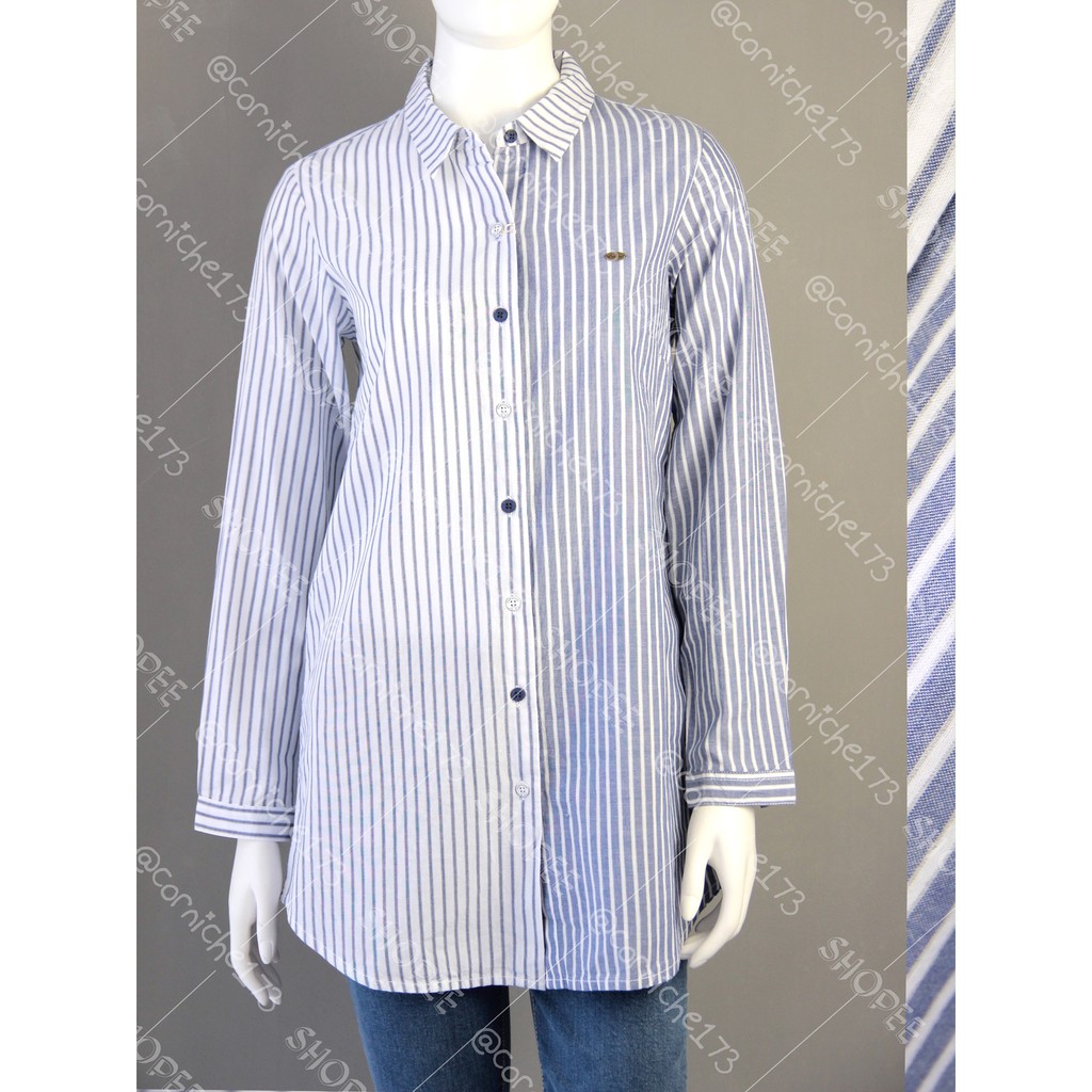 Corniche Delly Shirt Putih Biru - TI231400