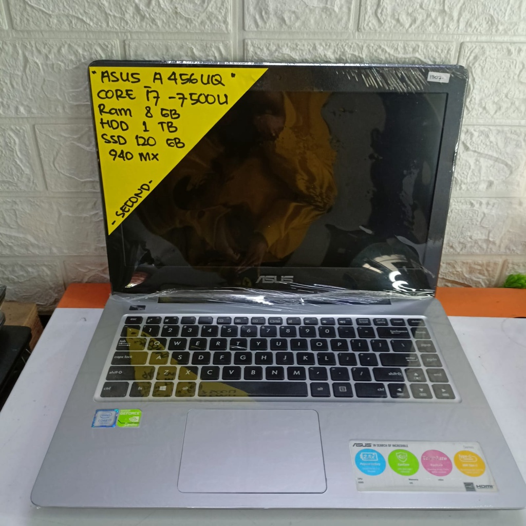 ASUS A456UQ CORE I7-7500U RAM 8GB HDD 1TB SSD 120GB NVIDIA 940MX 14 INCH