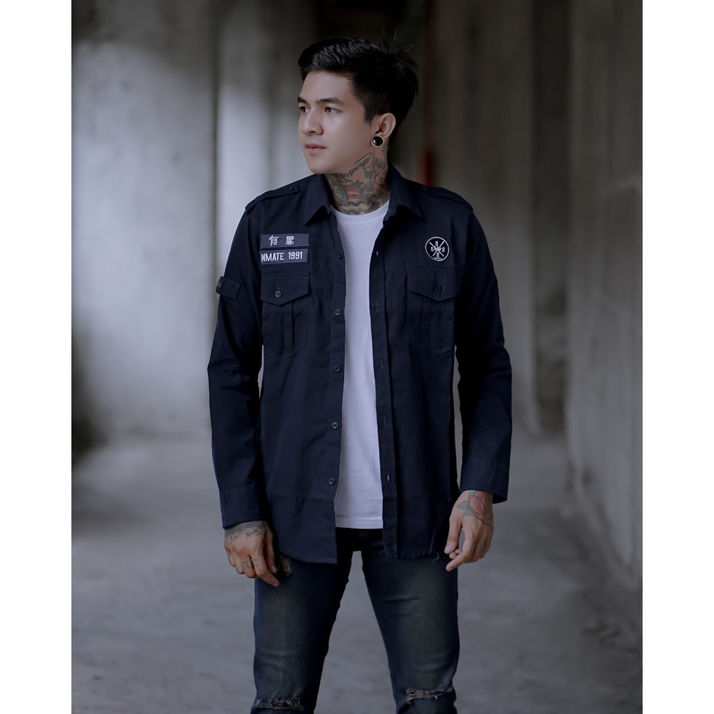 KEMEJA PRIA TACTIKAL KANVAS ORIGINAL BGSR NEW ARRIVAL - KEMEJA OUTDOOR - KEMEJA LAPANGAN NAVY