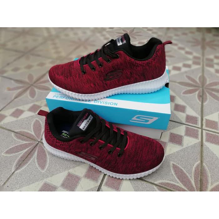 Sepatu Sketcher Skechers Elite Flex Attard - Maroon, 41