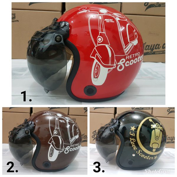 HELM RETRO BOGO SCOOTERS KLASIK